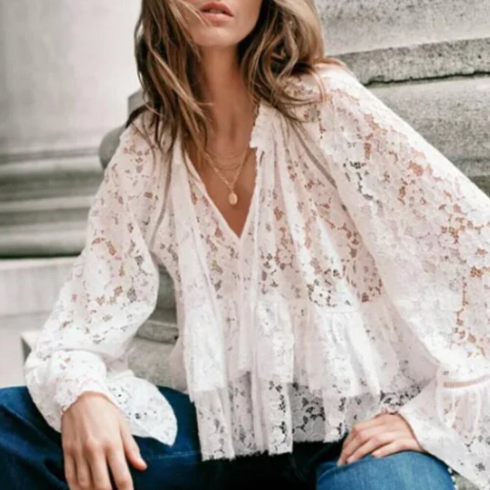 AQUA Boho Lace Top